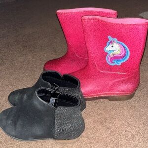 Girls light up rain boot and dress boot size 13